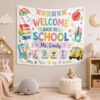 Custom Welcome School Banner with Teacher Name, Educational School Decor