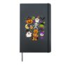 Cute Boo Ghost 90s Halloween vintage Doodle Collage Hardcover Journal, Black
