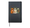 Cute Boo Ghost Floral Retro Halloween Design Hardcover Journal, Black