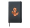 Cute Bookworm Worm Reading Book Glasses Funny Nerdy Hardcover Journal, Black