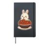 Cute Bunny Spaghetti Pasta Lover Hardcover Journal, Black