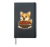 Cute Corgi Spaghetti Pasta Lover Hardcover Journal, Black