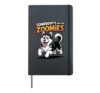 Cute Crazy Fast Sprinting Dog Cartoon Winter Siberian Husky Hardcover Journal, Black