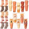Cutecrop 52 Pcs Back to School 16 oz Coffee Cup Fuzzy Socks Set with Cards for Back to School Party Supplies Teachers Gifts (Autumn)