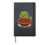 Cute Dino Spaghetti Pasta Lover Hardcover Journal, Black
