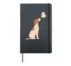 Cute Dog Ghost Halloween Puppy Pet Lover Hardcover Journal, Black
