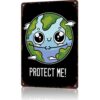 Cute Earth Planet Vintage Metal Wall Art Signs 8X12 In