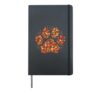 Cute Fall Dog Paw Print Pets Autumn Leaf Puppy Thanksgiving Hardcover Journal, Black