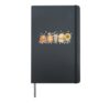 Cute Fall Season Pumpkin Hay Bale Spice Coffee Sunflower Hardcover Journal, Black