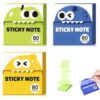Cute Fruit Monster Pop Up Sticky Notes Dispenser,Transparent Pull-Out Tabs