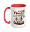 Cute Ghost Gnome Plaid Farmhouse Halloween Costume Ceramic Mug, Red/White, 15oz