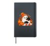 Cute Ghost Hugging Black Cat Cozy Halloween Fall Costume Hardcover Journal, Black