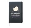 Cute Ghost Mental Health Humor Supportive Comfort Aesthetic Hardcover Journal, Black