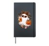 Cute Ghost Pumpkin Drink Trick or Treat Halloween Costume Hardcover Journal, Black