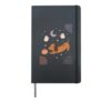 Cute Halloween Dachshund Ghost Pumpkin Moon Hardcover Journal, Black