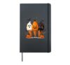 Cute Halloween Ice Cream Ghost Pumpkin Black Cat Hardcover Journal, Black