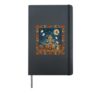 Cute Halloween Teddy Bears House Scene Hardcover Journal, Black