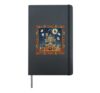 Cute Halloween Teddy Bears House Scene Hardcover Journal, Black