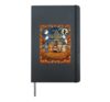 Cute Halloween Teddy Bears House Scene Hardcover Journal, Black