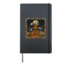 Cute Halloween Teddy Bears House Scene Hardcover Journal, Black