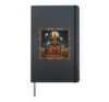 Cute Halloween Teddy Bears House Scene Hardcover Journal, Black