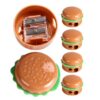 Cute Hamburger Pencil Sharpener Brown 5pcs Manual Handheld Abs Metal