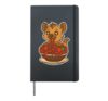 Cute Hyena Spaghetti Pasta Lover Hardcover Journal, Black