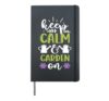 Cute Keep Calm & Garden On Gardening Plants Lover Gardener Hardcover Journal, Black