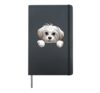 Cute Maltese Peeking Puppy Funny Dog Lover Hardcover Journal, Black