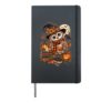 Cute Owl Witch Pumpkin Autumn Jack O Lantern Halloween Hardcover Journal, Black