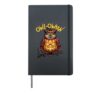 Cute Owl with Pumpkin funny Halloween Hardcover Journal, Black