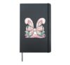 Cute Pink Coquette Bow Easter Eggs Bunny Ears Girl Gifts Hardcover Journal, Black