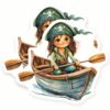 Cute Pirate Girl Stickers - Little Sailor Decals - Kids Adventure Theme - 2 Pack - 5" Wide Design - Adheres to Laptops, Tumblers, and More - Made in The USA - AQS42793