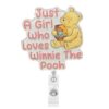 Cute Pooh Bear Badge Reel Hospital ID Retractable Holder with Clip for RN