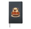 Cute Pug Spaghetti Pasta Lover Hardcover Journal, Black