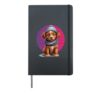 Cute Puppy, small Dog with Scarf and hat Case Pet Dog Love Hardcover Journal, Black