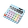 Cute Purple Desktop Calculator Large LCD Display Dual Power Solar for battery Big Buttons for Office School Home Accounting 15.3x14cm(Blue)