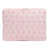 Cute Quilted Computer Bag with Pocket for Notebook Tablet iPad (Pink L)