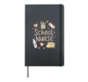 Cute School Nurse Back to School Health Office Hardcover Journal, Black