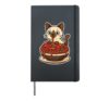 Cute Siamese Cat Spaghetti Pasta Lover Hardcover Journal, Black