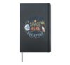 Cute Space Here for Everyone Astronomy Cosmic Kindness Hardcover Journal, Black