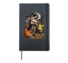 Cute Spooky Skunk Skeleton Vampire Jack O Lantern Halloween Hardcover Journal, Black