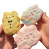Cute Strawberry Bunny Cookie Squishy Toy - Ultra Soft Slow Rising Stress Relief Fidget for Kids & Adults, Sensory Desk Squeeze Toy, Party Favors & Stocking Stuffers