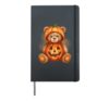Cute Teddy Bear Pumpkin Jack O’Lantern Halloween Kids Hardcover Journal, Black