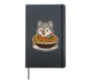 Cute Wolf Spaghetti Pasta Lover Hardcover Journal, Black