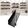 CUTPOIY LED Floating Display Shelf with Transformer, Lighted Wall-Mounted Bookshelf, Illuminated Metal Decor, Modern Light-Up Display S, Black-2PCS-90x20cm