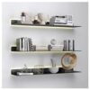 CUTPOIY Linear Floating Shelf with Illuminated LED Light and Transformer, Heavy Duty Metal Wall Mount, Wall Light-Emitting Storage Shel, Black-4PCS-60x20cm