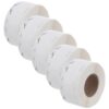CVUTOVO 5 Rolls White Self-Adhesive Paper Labels Roll 2x1 Inches Blank Writable Sticker Labels with Strong Adhesion and Easy Peel for Office File Stickers and Home Organization