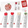 CY2SIDE 4PCS Teacher Appreciation Gifts Metal Bookmark with Apple Tassel and Greeting Card, Growing Tree and Book Shape Bookmark, End of Year Thank You Graduation Gift from Student for Best Teacher