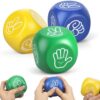 Cybemaga 3 Pcs Foam Squeeze Dice Cube for Kids Adults, Portable Soft Slow PU Dice with 6 Sided for Finger-guessing Game, Perfect Prize Gift for Birthday Christmas Party